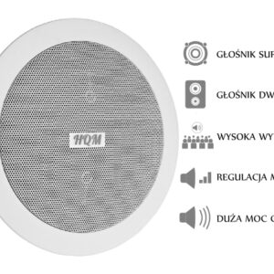GŁOŚNIK SUFITOWY PA HQM-SOZ1625 16W 100V BIAŁY