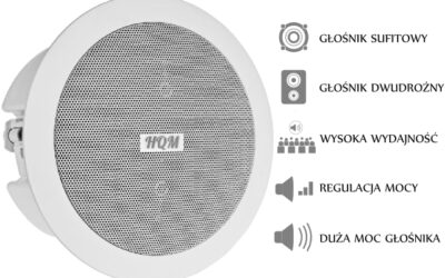 GŁOŚNIK SUFITOWY PA HQM-SOZ1625 16W 100V BIAŁY