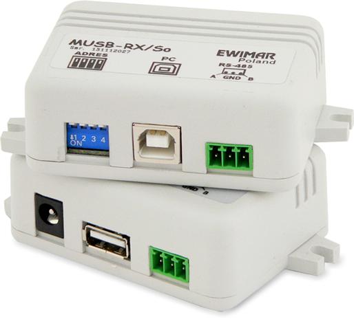 Adresowalny przedłużacz myszy USB z separowanym odbiornikiem EWIMAR MUSB-1/1/So v3.2