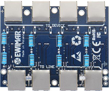Moduł LAN z zabezpieczeniem przeciwprzepięciowym EXT z ochroną PoE EWIMAR PTF-54-EXT/PoE