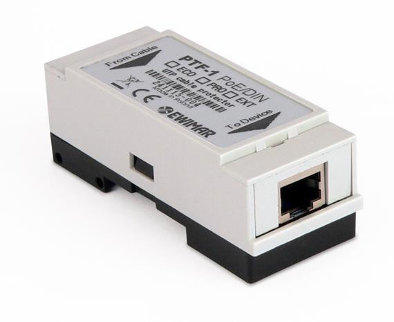 Ogranicznik przepięć LAN na szynę DIN serii EXTREME EWIMAR PTF-51-EXT/PoE/DIN