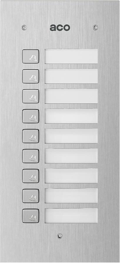 ACO COMO-MOD-9NP Podświetlany panel listy lokatorów z 9 przyciskami do FAMILIO