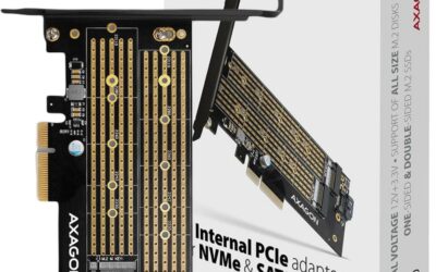 Adapter Axagon PCEM2-D PCIe NVME + SATA M.2