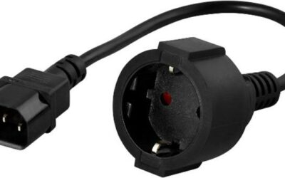 ADAPTER IEC 320 C14(M) / SCHUKO(F) NA KABLU 20CM DO UPS CZARNY PowerWalker