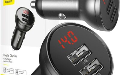 ŁADOWARKA SAMOCHODOWA Baseus Digital Display CCBX-0G 24W 4.8A 2x USB-A CZARNA