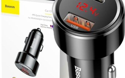 ŁADOWARKA SAMOCHODOWA Baseus Magic CCMLC20C-01 45W 6A 1x USB-A 1x USB-C QC 3.0