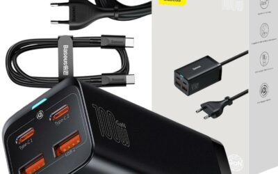 ŁADOWARKA SIECIOWA Baseus GaN 3 Pro Desktop Charger CCGP000101 100W 2x USB-A 2x USB-C PD 3.0 QC 4.0+