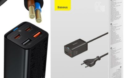 ŁADOWARKA SIECIOWA Baseus GaN 3 Pro Desktop Charger CCGP040101 65W 2x USB-A 2x USB-C PD 3.0 QC 4.0