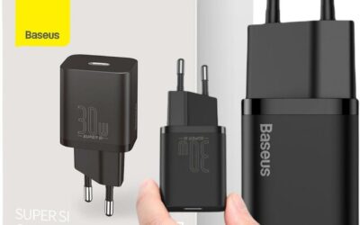 ŁADOWARKA SIECIOWA Baseus Super Si Quick Charger 1C CCSUP-J01 30W 1x USB-C PD 3.0 QC 3.0 CZARNA