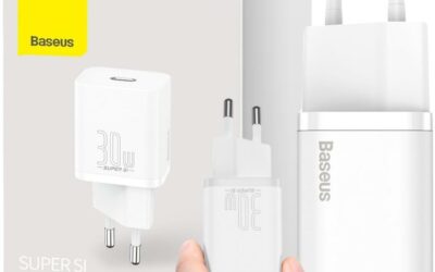 ŁADOWARKA SIECIOWA Baseus Super Si Quick Charger 1C CCSUP-J02 30W 1x USB-C PD 3.0 QC 3.0 BIAŁA