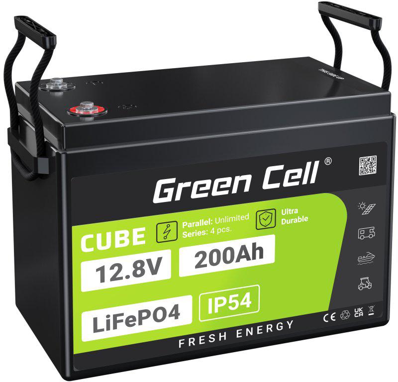 AKUMULATOR LITOWO-ŻELAZOWO-FOSFORANOWY LiFePO4 Green Cell Cube 12.8V 200Ah LFPGC12V200AH