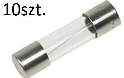 BEZPIECZNIK TOPIKOWY B-1000 1000mA SZKLANY, ZWŁOCZNY 1A 250V 10szt.