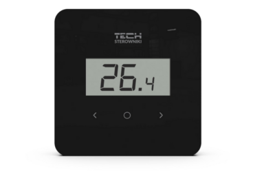 Bezprzewodowy regulator pokojowy czarny R-8B PLUS Tech Sterowniki