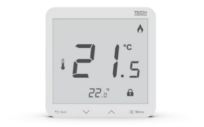 Bezprzewodowy regulator pokojowy zasilany 230v dopuszkowy biały R-8PZ PLUS Tech Sterowniki