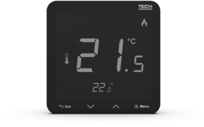 Bezprzewodowy regulator pokojowy zasilany 230v dopuszkowy czarny R-8PZ PLUS Tech Sterowniki