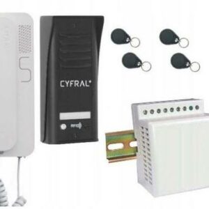 DOMOFON CYFRAL COSMO 1-LOKATORSKI CZARNY/UNIFON BIAŁY