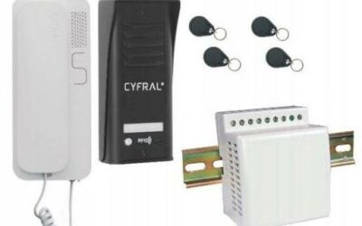 DOMOFON CYFRAL COSMO 1-LOKATORSKI CZARNY/UNIFON BIAŁY