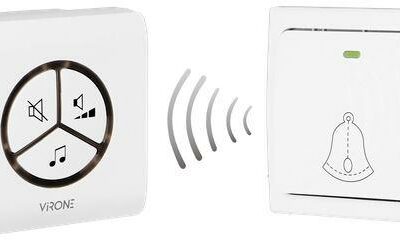 Dzwonek bezprzewodowy VIRONE DB-3 bezbateryjny przycisk,learning system,80m