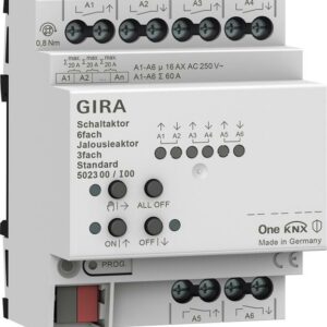 GIRA aktor przekaźnikowy/żaluzjowy 6x/3x 16 A standard KNX ONE 502300