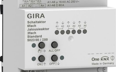GIRA aktor przekaźnikowy/żaluzjowy 6x/3x 16 A standard KNX ONE 502300