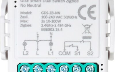 GISE Smart Podwójny moduł przekaźnikowy (bez N) Zigbee | Tuya | GDS-ZB-NN