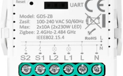 GISE Smart Podwójny moduł przekaźnikowy Zigbee | Tuya | GDS-ZB