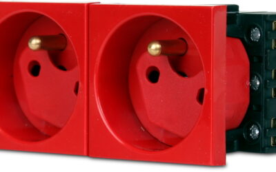 Gniazdo 2M elektryczne podwójne + blokada
