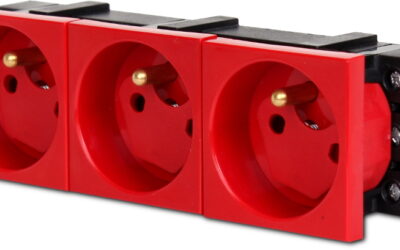 Gniazdo 3M elektryczne potrójne + blokada