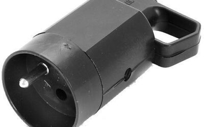 Gniazdo 315-05 z uchem z uziemieniem 2P+Z 16A  250V IP20 CZARNA VIPLAST 315-05