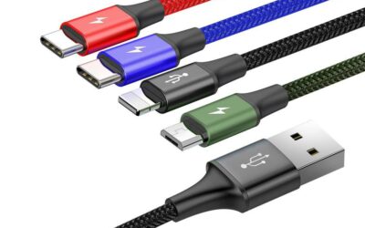 KABEL 4w1 USB-A / Lighting iPhone 2x USB-C micro-USB Baseus Cafule CA1T4-B01 1.2m 3.5A W OPLOCI