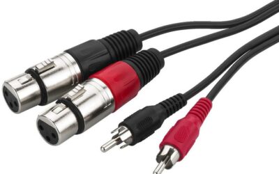 Kabel połączeniowy audio 2 x wtyk RCA na 2 x gniazdo XLR MCA-127J 1m