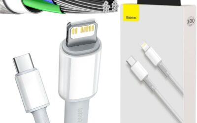 KABEL USB-C / Lightning iPhone Baseus Cafule CATLGD-02 1m 20W PD Quick Charging BIAŁY W OPLOCIE