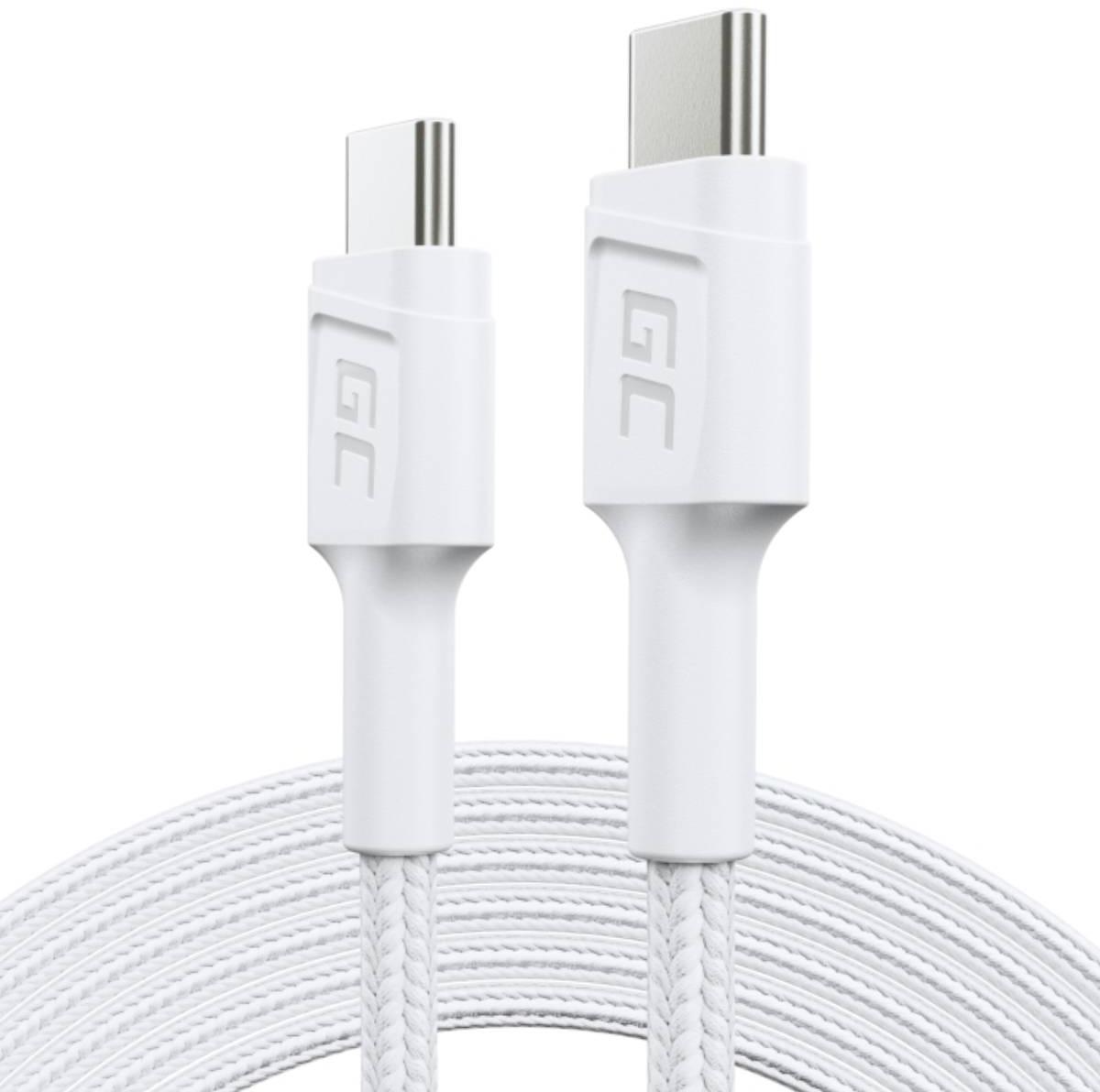 KABEL USB-C / USB-C Green Cell POWERSTREAM 200cm BIAŁY PD 60W ULTRA CHARGE QUICK CHARGE 3.0