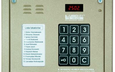 Laskomex CP-2502NR beżowy Panel audio z mini listą lokatorów i z czytnikiem kluczy RFID