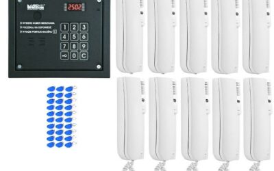 Laskomex system domofonu 10 lokatorów, 1 wejście, czytnik rfid.