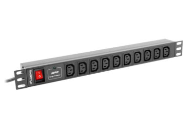 LISTWA ZASILAJĄCA RACK PDU 1U 10A 10X IEC C13 2M CZARNA C14 Lanberg