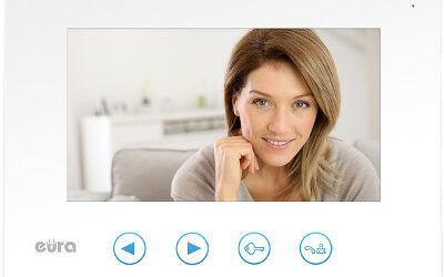 MONITOR ”EURA” VDA-06A3 BIAŁY kolor 7” pamięć wewnętrzna otwieranie 2 wyjść