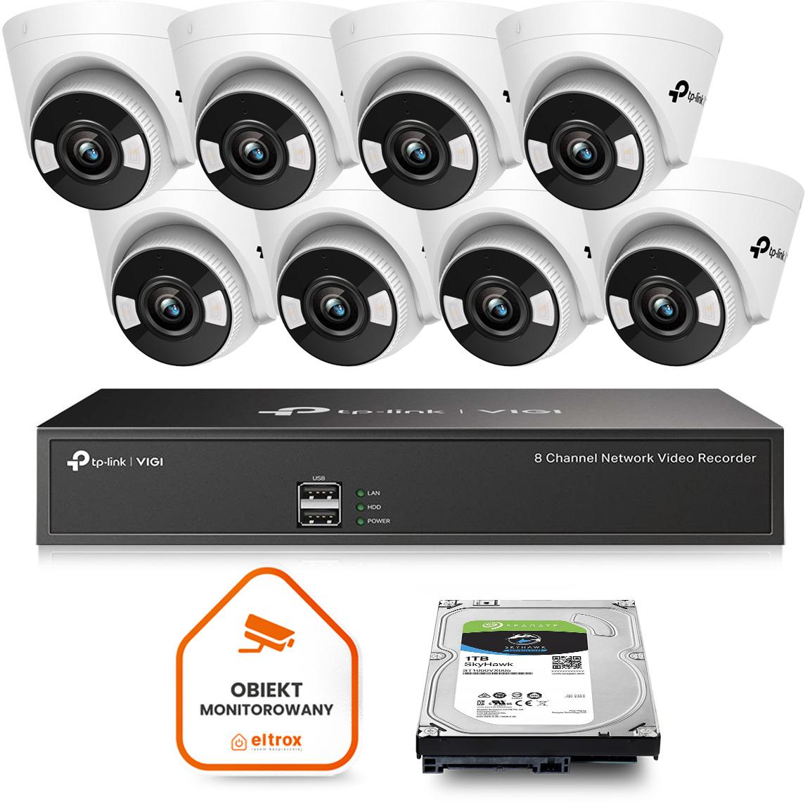 Monitoring zestaw bezprzewodowy TP-LINK VIGI 8 kamery 4MPX C440-W WiFi 1TB