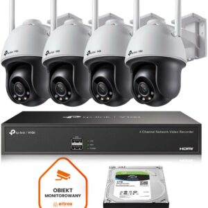Monitoring zestaw z 4 kamerami obrotowymi PTZ TP-LINK VIGI C540-W WiFi 2K IR 30m