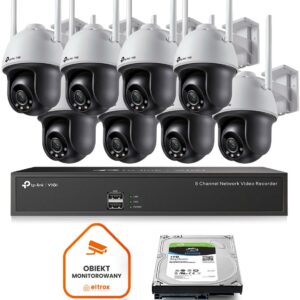 Monitoring zestaw z 8 kamerami obrotowymi PTZ TP-LINK VIGI C540-W WiFi 2K IR 30m