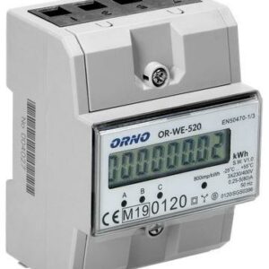 OR-WE-520 ORNO 3-fazowy licznik energii elektrycznej, 80A, MID, 3 moduły, DIN TH-35mm
