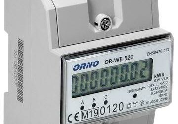 OR-WE-520 ORNO 3-fazowy licznik energii elektrycznej, 80A, MID, 3 moduły, DIN TH-35mm