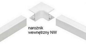 Osprzęt do listew elektroinstalacyjnych, narożnik wewnętrzny BIAŁY NW 130x60 (1szt.)