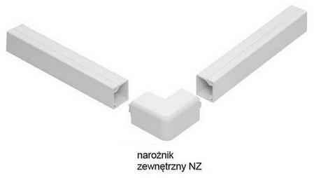 Osprzęt do listew elektroinstalacyjnych, narożnik zewnętrzny BIAŁY NZ 130x60 (1szt.)