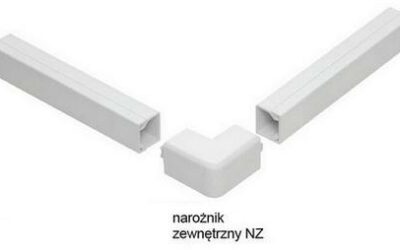 Osprzęt do listew elektroinstalacyjnych, narożnik zewnętrzny BIAŁY NZ 60×40 (1szt.)