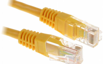 PATCHCORD KAT5E UTP 0,25M ŻÓŁTY