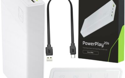 POWERBANK Green Cell PowerPlay20S 20000mAh PD 22,5W QC 3.0 3x USB-C BIAŁY
