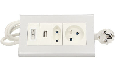 Przedłużacz biurkowy z wyłącznikiem ORNO OR-AE-1328 2x250V AC i USB