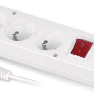 Przedłużacz z trzykrotnym gniazdem z wyłącznikiem 3x2p+Z 10A 1,5m biały