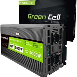 PRZETWORNICA NAPIĘCIA Green Cell PowerInverter LCD 48V / 230V 5000/10000W CZYSTA SINUSOIDA